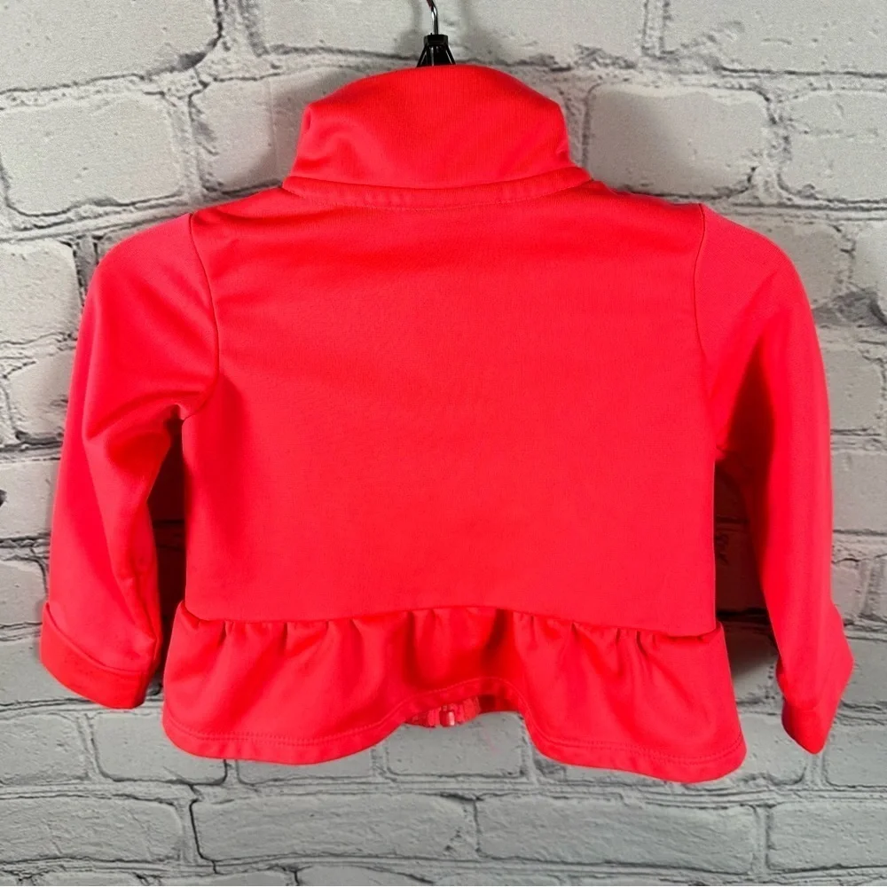 Nike Infant Girls Track Jacket Fleece Full Zip Ruffled Bottom Orange 12 Months